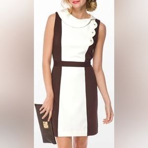 Lilly Pulitzer Fiona Retro Vintage Sleeveless Sheath Dress Brown/Cream Sz M, NWT